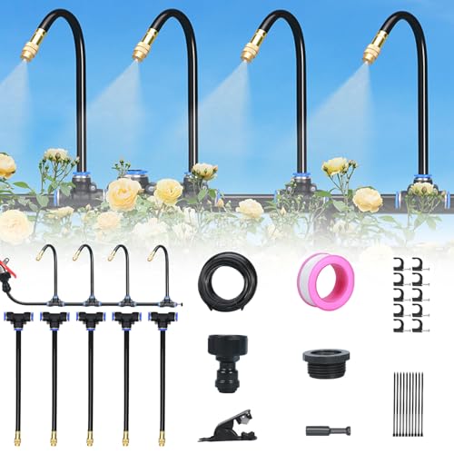 Bewässerungssystem Garten, 360° Curved Bewässerungssystem Präzise Durchflussregelung, Hochbeet Bewässerung Tropfbewässerung Robust Und Langlebig Für Landschaft Flower Bed Und Terrasse Pflanzen (5m) von Xevinas