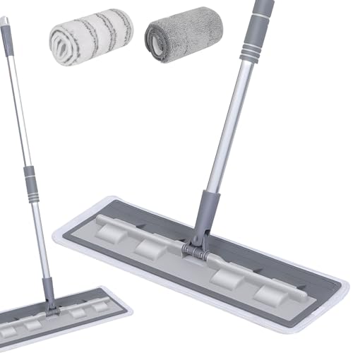 Bodenwischer, Bodentwischer Set Mit Auswringfunktion, 280° Drehkopf FüR Ecken, Wischmopp Inkl. 2 Mikrofaser-TüChern Mopp Zum Bodenwischen, FüR Fliesen, KüChe, Bad, BüRo (C) von Xevinas