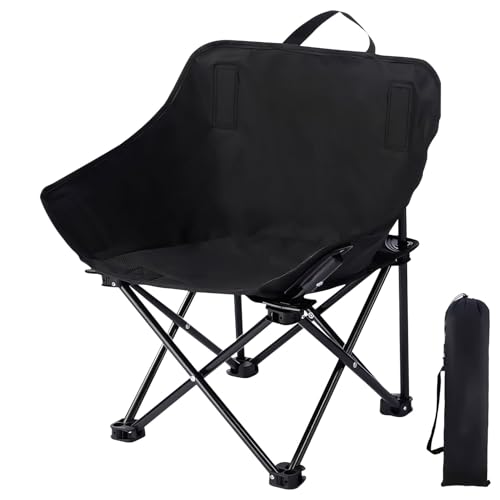 Campingstuhl Faltbar, Leichter Tragbarer Outdoor Stuhl Tragkraft Bis 160 Kg, Klappstuhl Mit Zwei Seitentaschen, Stabiler Rahmen, Faltstuhl Camping Strandstuhl Anglerstuhl Für Picknick,Outdoor (A) von Xevinas