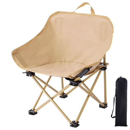 Campingstuhl Faltbar, Leichter Tragbarer Outdoor Stuhl Tragkraft Bis 160 Kg, Klappstuhl Mit Zwei Seitentaschen, Stabiler Rahmen, Faltstuhl Camping Strandstuhl Anglerstuhl Für Picknick,Outdoor (B) von Xevinas