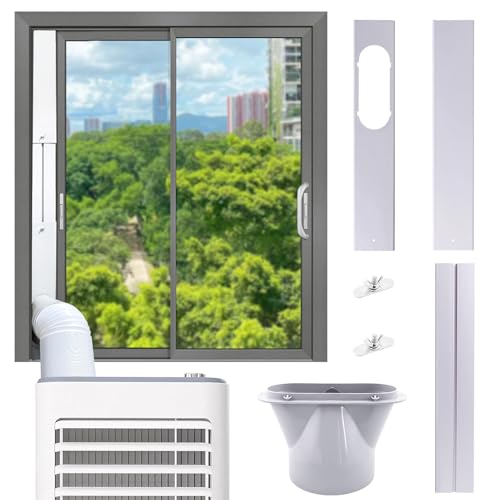 Fensterabdichtung Für Mobile Klimageräte, 3 Stück Klimaanlage Fensterabdichtung Rolladen Mit 150mm Klimaanlage Schlauch Adapter, Abluftschlauch Fensterdurchführung, Kein Bohren(A) von Xevinas