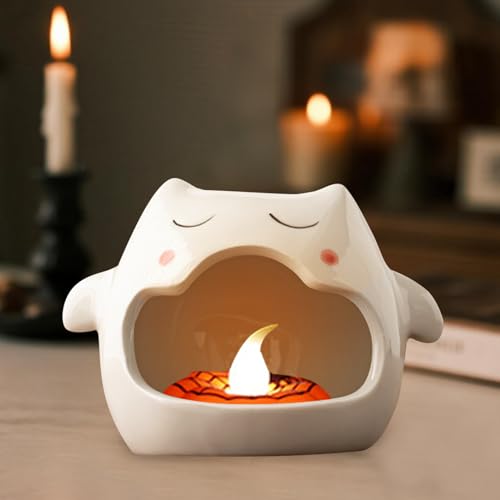 Halloween Deko Geist Kerzenhalter, Geister Deko Teelichthalter Halloween Süßigkeiten Schale, Lustiger Keramik G-eister Kerzenhalter, h-alloween Figuren Schüssel Kerzenständer Für Tischdeko (C) von Xevinas