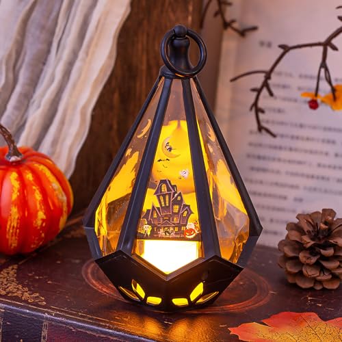 Halloween Deko Kürbis Laterne, Halloween Herbstdeko Innen Outdoor Mit 4 Herbstmotiven, Led H-alloween Beleuchtung Batteriebetrieb, Hallowee-n Laterne Sicher Und Flammenlos, Stehen/hängen Halloween Deko Kürbis Laterne, Halloween Herbstdeko Innen Outdoor Mit 4 Herbstmotiven, Led H-alloween Beleuchtung Batteriebetrieb, Hallowee-n Laterne Sicher Und Flammenlos, Stehen/hängen von Xevinas