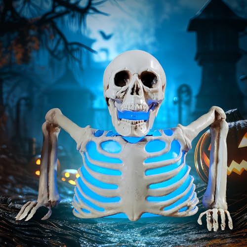 Halloween Deko Skelett, 3 StüCk Totenkopf Deko Realistische Halloween Skelett, Anpassbares Design Grusel Horror d-EKO Knochen h-alloween Gartendeko FüR DraußEn Party Dekoration (C) von Xevinas