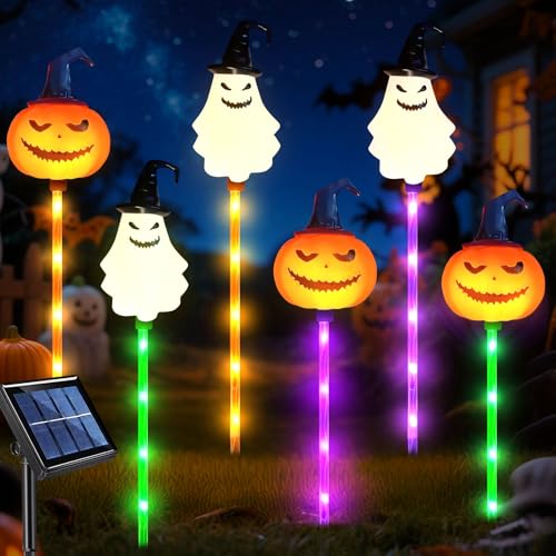 Halloween Deko Solarlampen Für Außen, 6 Pack Halloween Led Kürbis Geister Deko Solarleuchten, IP65 Wasserdicht, Auto EIN/Aus, Horror deko Solarleuchten Garten Für Gehwege,Hof,Spukhäuser Halloween Deko Solarlampen Für Außen, 6 Pack Halloween Led Kürbis Geister Deko Solarleuchten, IP65 Wasserdicht, Auto EIN/Aus, Horror deko Solarleuchten Garten Für Gehwege,Hof,Spukhäuser von Xevinas