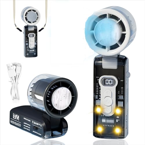 Handventilator, Mini Ventilator Mit LED Licht Turbo Lüfter Und Eiskühlung, 100 Stufen Einstellbar, 90° Faltbar Handventilator Akku Aufladbar, Transparentes Gehäusedesign Ventilator Klein Für Outdoor Handventilator, Mini Ventilator Mit LED Licht Turbo Lüfter Und Eiskühlung, 100 Stufen Einstellbar, 90° Faltbar Handventilator Akku Aufladbar, Transparentes Gehäusedesign Ventilator Klein Für Outdoor von Xevinas