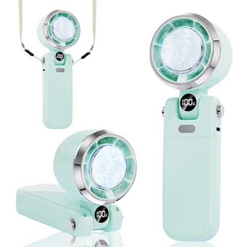 Handventilator, Tragbarer 90° Faltbar Mini Ventilator Mit Halbleiterkühlung Und Smart-Display, 1–100 Stufen Und SchlüSselband, Handventilator Akku Aufladbar, Usb Ventilator Leise Für Büro,Reise (B) Handventilator, Tragbarer 90° Faltbar Mini Ventilator Mit Halbleiterkühlung Und Smart-Display, 1–100 Stufen Und SchlüSselband, Handventilator Akku Aufladbar, Usb Ventilator Leise Für Büro,Reise (B) von Xevinas
