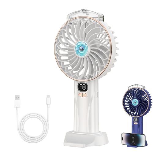 Handventilator Mini Ventilator 2 IN 1, Handventilator Mit Wasserkühlung, Led Display, 5-stufige Windregulierung, Tragbarer USB Ventilator Akku Auch Als Mobiltelefonständer, Für Büro & Outdoor (B) Handventilator Mini Ventilator 2 IN 1, Handventilator Mit Wasserkühlung, Led Display, 5-stufige Windregulierung, Tragbarer USB Ventilator Akku Auch Als Mobiltelefonständer, Für Büro & Outdoor (B) von Xevinas