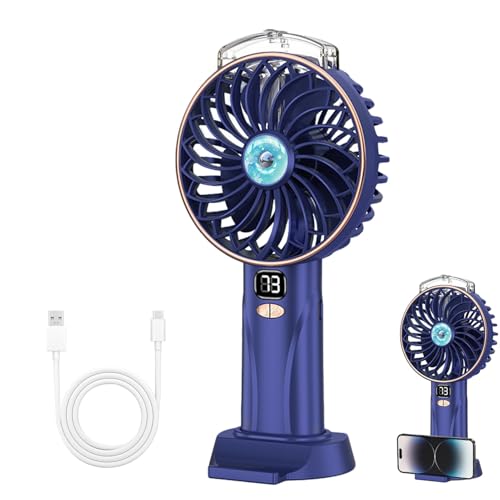 Handventilator Mini Ventilator 2 IN 1, Handventilator Mit Wasserkühlung, Led Display, 5-stufige Windregulierung, Tragbarer USB Ventilator Akku Auch Als Mobiltelefonständer, Für Büro & Outdoor (A) Handventilator Mini Ventilator 2 IN 1, Handventilator Mit Wasserkühlung, Led Display, 5-stufige Windregulierung, Tragbarer USB Ventilator Akku Auch Als Mobiltelefonständer, Für Büro & Outdoor (A) von Xevinas