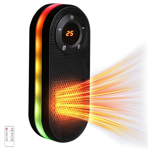 Heizlüfter Klein, Mini Heizlüfter Mit Thermokeramik-technologie, 1000w Leistung H-eizlüfter Energiesparend, 12h Timer, Thermostat (15-32°c), Leise & Kabellos, Ideal Für Bad, Wohnzimmer, Büro (A) von Xevinas
