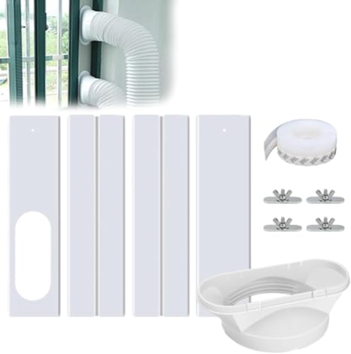 Klimaanlage Fensterabdichtung, 4 Stück Türabdichtung Für Mobile Klimageräte, Einstellbare Fensterabdichtung Für Mobile Klimageräte Kit Für Abluftschlauch Mit Durchmesser 13/15cm, Mit Fenster Adapter von Xevinas
