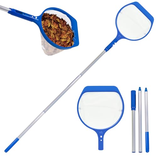 Pool Kescher, 141,7cm Pool Kescher Mit Teleskopstange, pool Zubehör 17 Cm Tief Kescher Feinmaschig, Abnehmbare Ausziehbar Einfache Installation POol Reinigungsset Für Koiteiche, Algen Und Teich Pool Kescher, 141,7cm Pool Kescher Mit Teleskopstange, pool Zubehör 17 Cm Tief Kescher Feinmaschig, Abnehmbare Ausziehbar Einfache Installation POol Reinigungsset Für Koiteiche, Algen Und Teich von Xevinas