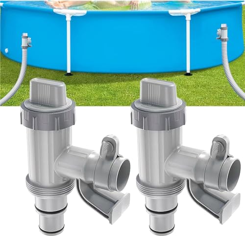 Pool Plunger Ventil Plus Für Oberirdischen Pool | 2 In 1pool Zubehör Kolbenventil | Pool Anschluss Für Intex/Bestway/Coleman Pool | Absperrventil Schlauchverbinder Für 32/38 Mm Poolschlauch (2stk) von Xevinas