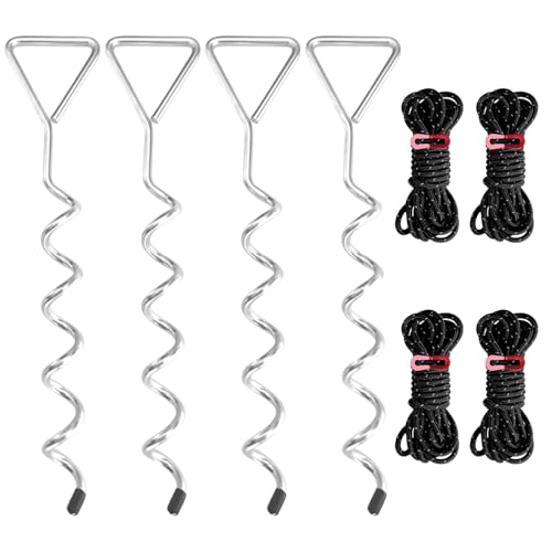 Pool Zubehör Erdanker Set, 8 Stück Robuste Schraubfundament Und Winddichte Seile Für Die Winter Poolabdeckung, Befestigung Poolplane Pool Accessoires Zum Befüllen Winter Po-ol Tarp Gewichte (A) von Xevinas