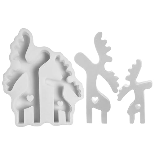 Silikonform Weihnachten Elch, Silikonformen Gießformen Weihnachten, Elch Kerzenformen Zum Gießen, Gips Zum Gießen Silicone Mold Gießformen Silikon Für DIY Weihnachten Kerze Handwerk (f) von Xevinas