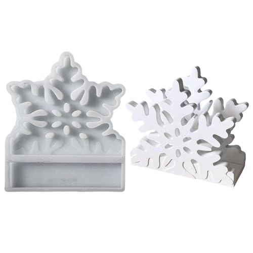 Silikonform Weihnachten Taschentuchhalter, Silikonformen Gießformen Weihnachtsbaum Schneeflocke Taschentuchhalter, Gießformen Silikon Weihnachtsdeko Gieß-formen Gips, Für Diy Handwerk (C) von Xevinas
