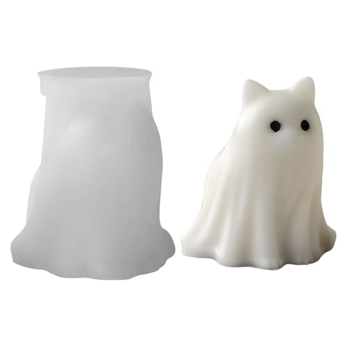 Silikonformen GießFormen, Halloween Geist Giessformen Silikon, Langlebig Und Wiederverwendbar Gips gießFormen Gips Zum GießEn Silikonformen Kerzen, FüR Diy Herstellung Halloween Deko (A) von Xevinas