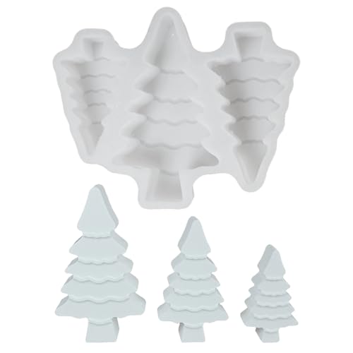 Silikonformen Giessformen, 3STK Silikonform Weihnachten - Wiederverwendbare Weihnachtsbaum Gießformen Silikon Aus Hochwertigem Silikon, Für DIY Gips Zum Gießen Handwerk Dekoration von Xevinas