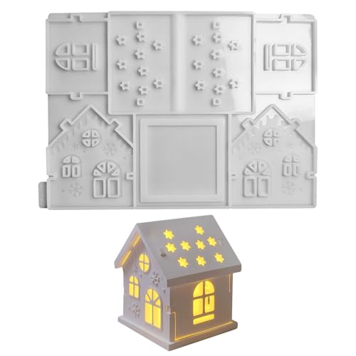 Silikonformen Gießformen Häuser | 10 Stück Mini Silikonform Haus Gips Zum Gießen | 3D Silikonform Weihnachten | Kerzenformen Zum Gießen | Gießformen Silikon Silikonform Kerzenhalter (N) von Xevinas