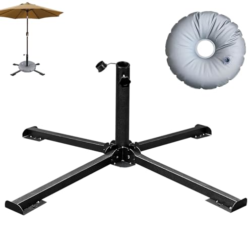 SonnenschirmstäNder, Klappbarer Verstellbar SchirmstäNder Sonnenschirm Mit Wasserbeutel Fasst 10 Kg Sand/Wasser, SchirmstäNder FüR SchirmstöCke Bis 24-35 Mm, Sonnenschirm-StäNder FüR Terrasse (B) von Xevinas