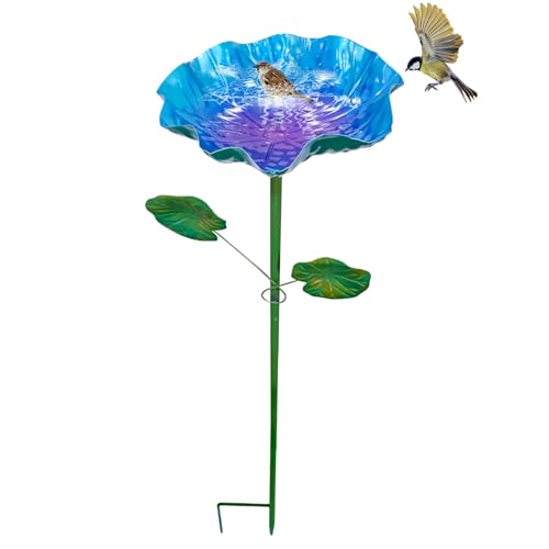 Vogeltränke Stehend Winterfest, in Form Einer Blume Aus Robustem Eisenmaterial, Multifunktional Vogelbad Insektentränke Abnehmbar Einfache Installation, Wasserschale Garten Für Vögel (A) von Xevinas