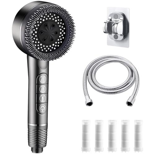 Xevinas Doyoo Vitashower 2.0 Duschkopf Mit Filter, Wassersparender Brausekopf Dusche, Hydroboost High Pressure 5-Mode Filtered Shower Head Für Glänzendes Haar (D) von Xevinas