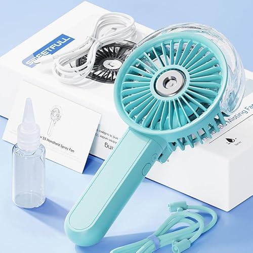 Xevinas Handventilator, Tragbarer Faltbar Handventilator Mit Wasserkühlung, Mini Ventilator 3 Modi Und SchlüSselband, handventilator Akku Aufladbar, Usb Ventilator Leise Für Büro,Reise,Camping (B) Xevinas Handventilator, Tragbarer Faltbar Handventilator Mit Wasserkühlung, Mini Ventilator 3 Modi Und SchlüSselband, handventilator Akku Aufladbar, Usb Ventilator Leise Für Büro,Reise,Camping (B) von Xevinas