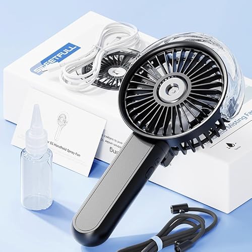 Xevinas Handventilator, Tragbarer Faltbar Handventilator Mit Wasserkühlung, Mini Ventilator 3 Modi Und SchlüSselband, handventilator Akku Aufladbar, Usb Ventilator Leise Für Büro,Reise,Camping (A) Xevinas Handventilator, Tragbarer Faltbar Handventilator Mit Wasserkühlung, Mini Ventilator 3 Modi Und SchlüSselband, handventilator Akku Aufladbar, Usb Ventilator Leise Für Büro,Reise,Camping (A) von Xevinas