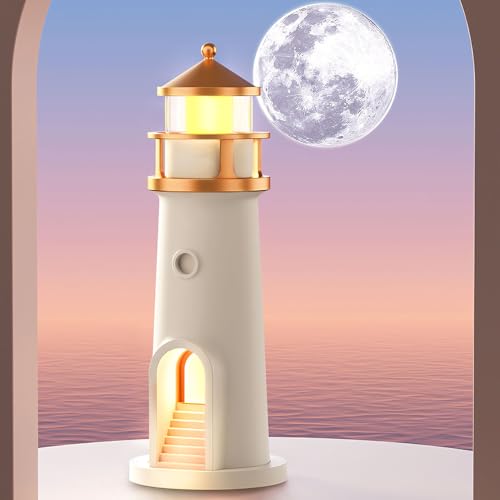 Xevinas Led Deko Lighthouse, Stimmungslicht Leuchtturm Projektionslampe 3 Stile Batteriebetrieben, Leuchtfeuer Nachtlicht Mit Fernbedienung Und Bluetooth Für Geburtstag Valentinstag (Fernbedienung) von Xevinas