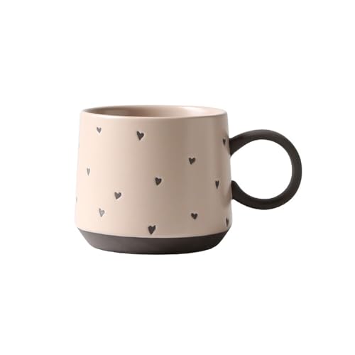 450ml Tasse Vintage Groß, Kaffeetasse Steinzeug, Tasse Retro Keramik, Genießen Sie Ihre Freizeit (Liebe) von Xfeyaqlo