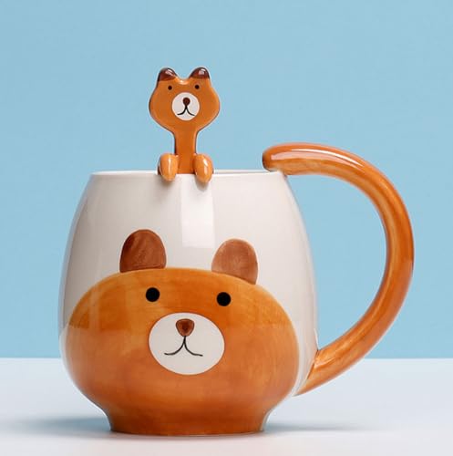becher bärchen bär becher bärenbecher bär Tasse becher mit Löffel für Geschenk milchbecher (Grizzly) von Xfeyaqlo