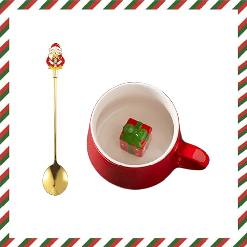 Weihnachtsmann Tasse Weihnachtsbaum Tasse Schneemann Tasse Rentier Tasse Weihnachten Tassen Weihnachtstassen Rot Weihnachtsbecher Porzellan Weihnachten Geschenke, Keramik 350ml (geschenke) von Xfeyaqlo