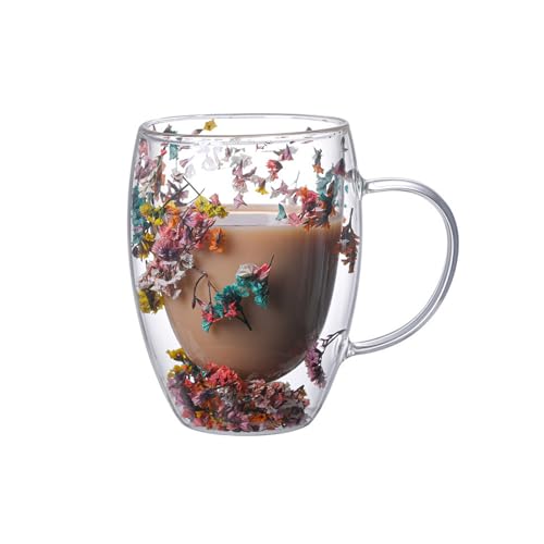 Xfeyaqlo 350ml Doppelwandige Cappuccino Gläser - Kaffeegläser, Latte Macchiato Gläser, Thermogläser, Teegläser (F) von Xfeyaqlo