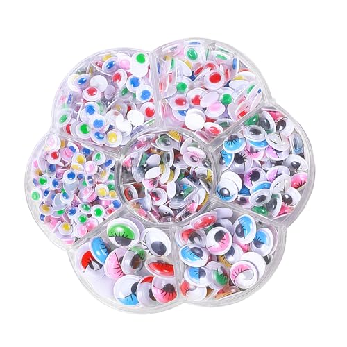 Xgvzs 600 Stück Selbstklebende Wackelaugen mit Wimpern kulleraugen selbstklebend Wiggle Eyes für Kunsthandwerk Dekoration von Xgvzs
