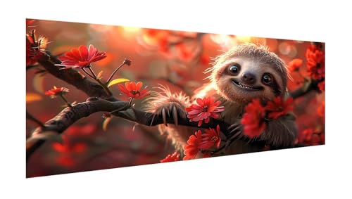 Diamond Painting Erwachsene Groß XXL 160x80cm,Diamant Painting Bilder Faultiere Diamant Paintings Kinder Blume,DIY Runder Vollbohrer Diamanten Malerei Stickerei Kreuzstich Bastelset,Zimmer Deko X2-886 von Xhgtehng