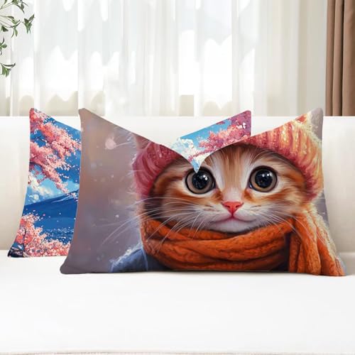 Kissenbezug 25x50 2 Stück Outdoor Kissen Orange Sofakissen Rechteckig Kissenbezüge Katze Doppelseitig Samt Kissenhüllen für Deko Wohnzimmer Bett Terrassen Herbst Garten Sofa Kissen Aesthetic G1-773 Kissenbezug 25x50 2 Stück Outdoor Kissen Orange Sofakissen Rechteckig Kissenbezüge Katze Doppelseitig Samt Kissenhüllen für Deko Wohnzimmer Bett Terrassen Herbst Garten Sofa Kissen Aesthetic G1-773 von Xhgtehng