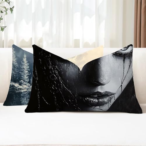 Kissenbezug 50x80 2 Stück Outdoor Kissen Frau Sofakissen Rechteckig Kissenbezüge Schwarz Doppelseitig Samt Kissenhüllen für Deko Wohnzimmer Bett Terrassen Herbst Garten Sofa Kissen Aesthetic G1-749 Kissenbezug 50x80 2 Stück Outdoor Kissen Frau Sofakissen Rechteckig Kissenbezüge Schwarz Doppelseitig Samt Kissenhüllen für Deko Wohnzimmer Bett Terrassen Herbst Garten Sofa Kissen Aesthetic G1-749 von Xhgtehng