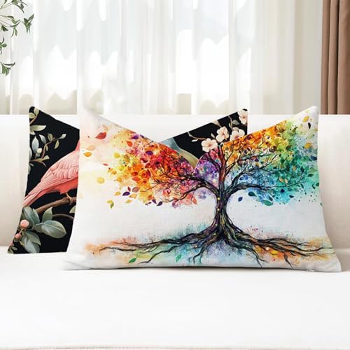 Outdoor Kissen Wetterfest Kissenbezug 25x50 cm 2er Set Baum Sofakissen Blätter Rechteckig Leinen Kopfkissenbezug mit Unsichtbarem Reißverschluss für Herbst Patio Garten Bauernhaus Balkon Deko G1-758 Outdoor Kissen Wetterfest Kissenbezug 25x50 cm 2er Set Baum Sofakissen Blätter Rechteckig Leinen Kopfkissenbezug mit Unsichtbarem Reißverschluss für Herbst Patio Garten Bauernhaus Balkon Deko G1-758 von Xhgtehng