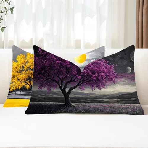 Outdoor Kissen Wetterfest Kissenbezug 25x50 cm 2er Set Lila Sofakissen Baum Rechteckig Leinen Kopfkissenbezug mit Unsichtbarem Reißverschluss für Herbst Patio Garten Bauernhaus Balkon Deko G1-743 Outdoor Kissen Wetterfest Kissenbezug 25x50 cm 2er Set Lila Sofakissen Baum Rechteckig Leinen Kopfkissenbezug mit Unsichtbarem Reißverschluss für Herbst Patio Garten Bauernhaus Balkon Deko G1-743 von Xhgtehng