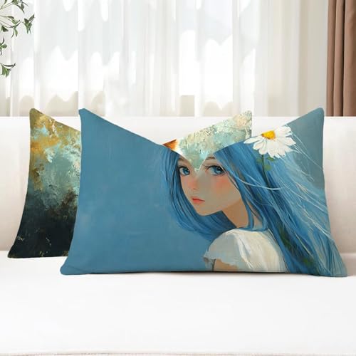 Outdoor Kissen Wetterfest Kissenbezug 25x50 cm 2er Set Mädchen Sofakissen Gänseblümchen Rechteckig Leinen Kopfkissenbezug mit Unsichtbarem Reißverschluss für Herbst Bauernhaus Balkon Deko G1-772 Outdoor Kissen Wetterfest Kissenbezug 25x50 cm 2er Set Mädchen Sofakissen Gänseblümchen Rechteckig Leinen Kopfkissenbezug mit Unsichtbarem Reißverschluss für Herbst Bauernhaus Balkon Deko G1-772 von Xhgtehng