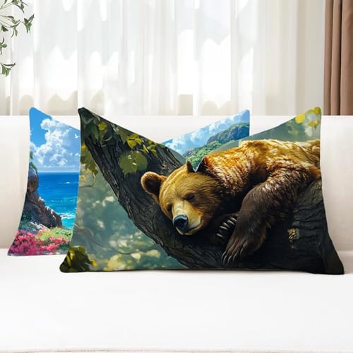 Outdoor Kissen Wetterfest Kissenbezug 40x70 cm 2er Set Baum Sofakissen Tragen Rechteckig Leinen Kopfkissenbezug mit Unsichtbarem Reißverschluss für Herbst Patio Garten Bauernhaus Balkon Deko G1-206 Outdoor Kissen Wetterfest Kissenbezug 40x70 cm 2er Set Baum Sofakissen Tragen Rechteckig Leinen Kopfkissenbezug mit Unsichtbarem Reißverschluss für Herbst Patio Garten Bauernhaus Balkon Deko G1-206 von Xhgtehng