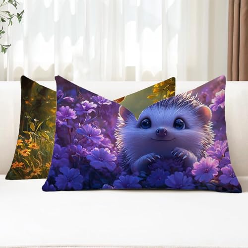 Outdoor Kissen Wetterfest Kissenbezug 40x70 cm 2er Set Blume Sofakissen Igel Rechteckig Leinen Kopfkissenbezug mit Unsichtbarem Reißverschluss für Herbst Patio Garten Bauernhaus Balkon Deko G1-770 Outdoor Kissen Wetterfest Kissenbezug 40x70 cm 2er Set Blume Sofakissen Igel Rechteckig Leinen Kopfkissenbezug mit Unsichtbarem Reißverschluss für Herbst Patio Garten Bauernhaus Balkon Deko G1-770 von Xhgtehng
