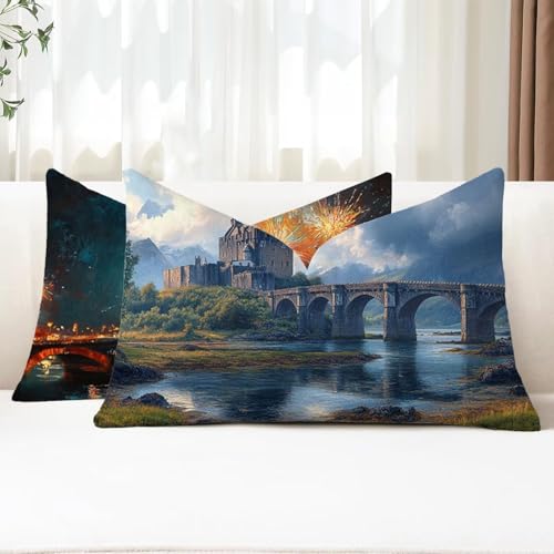 Outdoor Kissen Wetterfest Kissenbezug 40x70 cm 2er Set Himmel Sofakissen Brücke Rechteckig Leinen Kopfkissenbezug mit Unsichtbarem Reißverschluss für Herbst Patio Garten Bauernhaus Balkon Deko G1-782 Outdoor Kissen Wetterfest Kissenbezug 40x70 cm 2er Set Himmel Sofakissen Brücke Rechteckig Leinen Kopfkissenbezug mit Unsichtbarem Reißverschluss für Herbst Patio Garten Bauernhaus Balkon Deko G1-782 von Xhgtehng