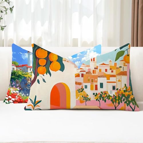 Outdoor Kissen Wetterfest Kissenbezug 40x70 cm 2er Set Orange Sofakissen Essen Rechteckig Leinen Kopfkissenbezug mit Unsichtbarem Reißverschluss für Herbst Patio Garten Bauernhaus Balkon Deko G1-161 Outdoor Kissen Wetterfest Kissenbezug 40x70 cm 2er Set Orange Sofakissen Essen Rechteckig Leinen Kopfkissenbezug mit Unsichtbarem Reißverschluss für Herbst Patio Garten Bauernhaus Balkon Deko G1-161 von Xhgtehng