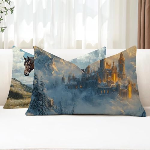Outdoor Kissen Wetterfest Kissenbezug 40x70 cm 2er Set Schloss Sofakissen Wolken Rechteckig Leinen Kopfkissenbezug mit Unsichtbarem Reißverschluss für Herbst Patio Garten Bauernhaus Balkon Deko G1-463 Outdoor Kissen Wetterfest Kissenbezug 40x70 cm 2er Set Schloss Sofakissen Wolken Rechteckig Leinen Kopfkissenbezug mit Unsichtbarem Reißverschluss für Herbst Patio Garten Bauernhaus Balkon Deko G1-463 von Xhgtehng