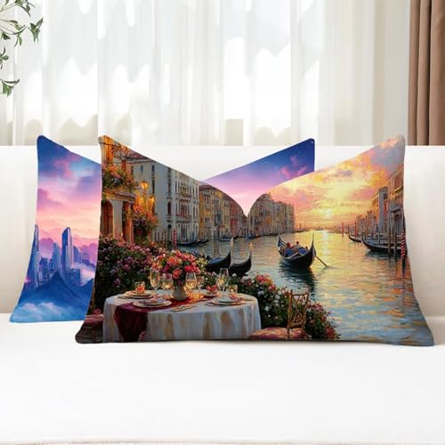 Outdoor Kissen Wetterfest Kissenbezug 50x80 cm 2er Set Boot Sofakissen Sonnenaufgang Rechteckig Leinen Kopfkissenbezug mit Unsichtbarem Reißverschluss für Herbst Garten Bauernhaus Balkon Deko G1-721 Outdoor Kissen Wetterfest Kissenbezug 50x80 cm 2er Set Boot Sofakissen Sonnenaufgang Rechteckig Leinen Kopfkissenbezug mit Unsichtbarem Reißverschluss für Herbst Garten Bauernhaus Balkon Deko G1-721 von Xhgtehng