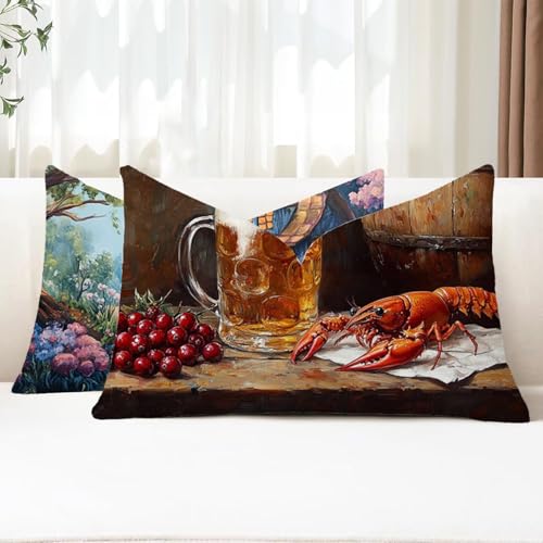 Outdoor Kissen Wetterfest Kissenbezug 50x80 cm 2er Set Braun Sofakissen Essen Rechteckig Leinen Kopfkissenbezug mit Unsichtbarem Reißverschluss für Herbst Patio Garten Bauernhaus Balkon Deko G1-768 Outdoor Kissen Wetterfest Kissenbezug 50x80 cm 2er Set Braun Sofakissen Essen Rechteckig Leinen Kopfkissenbezug mit Unsichtbarem Reißverschluss für Herbst Patio Garten Bauernhaus Balkon Deko G1-768 von Xhgtehng