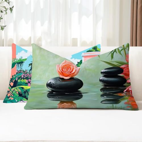 Outdoor Kissen Wetterfest Kissenbezug 70x90 cm 2er Set Anlage Sofakissen Stein Rechteckig Leinen Kopfkissenbezug mit Unsichtbarem Reißverschluss für Herbst Patio Garten Bauernhaus Balkon Deko G1-162 Outdoor Kissen Wetterfest Kissenbezug 70x90 cm 2er Set Anlage Sofakissen Stein Rechteckig Leinen Kopfkissenbezug mit Unsichtbarem Reißverschluss für Herbst Patio Garten Bauernhaus Balkon Deko G1-162 von Xhgtehng