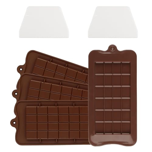 4 Stück Silikon-Schokoladenformen, tiefe Schokoladenriegel-Formen, Silikon, 24 Mulden, Schokoladenformen, Süßigkeiten-Schokoladenriegel-Formen, Silikonformen für Schokolade, Energieriegel, Fudge 4 Stück Silikon-Schokoladenformen, tiefe Schokoladenriegel-Formen, Silikon, 24 Mulden, Schokoladenformen, Süßigkeiten-Schokoladenriegel-Formen, Silikonformen für Schokolade, Energieriegel, Fudge von XhjzgcTech