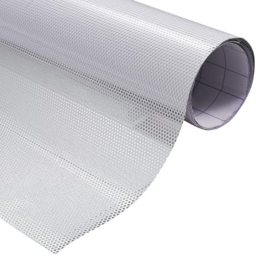 XhuangTech Einweg-Fensterfolie, perforierte Vinyl-Fensterfolie, selbstklebend, gepunktet, perforiert, Netzfenster, Vinyl, Sichtschutzfolie für Auto und Zuhause (15 x 137 cm) von XhuangTech